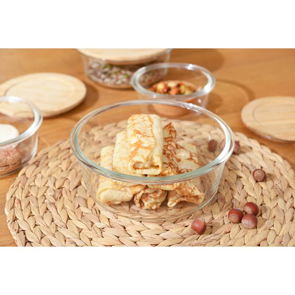 Контейнер для запекания и хранения Smart Solutions с крышкой из бамбука, 1300 мл, Smart Solutions, изображение 3