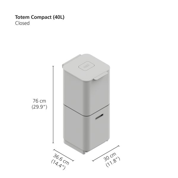 Контейнер для мусора с двумя баками Totem Compact 40 л нержавеющая сталь, Joseph Joseph, изображение 19