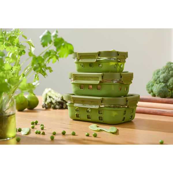 Контейнер для запекания, хранения и переноски продуктов в чехле Smart Solutions, 1050 мл, зеленый, Smart Solutions, изображение 3