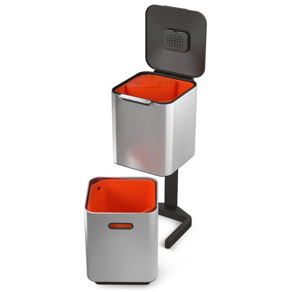 Контейнер для мусора с двумя баками Totem Compact 40 л нержавеющая сталь, Joseph Joseph, изображение 13