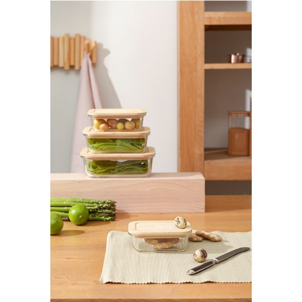 Контейнер для запекания и хранения Smart Solutions с крышкой из бамбука, 370 мл, Smart Solutions, изображение 3