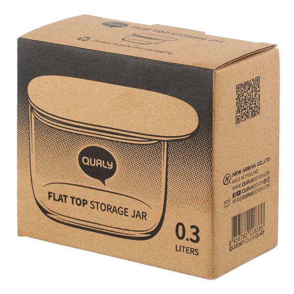 Контейнер для хранения с плоской крышкой, 300 мл, серый, Qualy, изображение 3