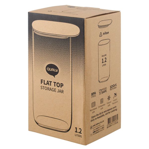 Контейнер для хранения с плоской крышкой, 1,2 л, серый, Qualy, изображение 3