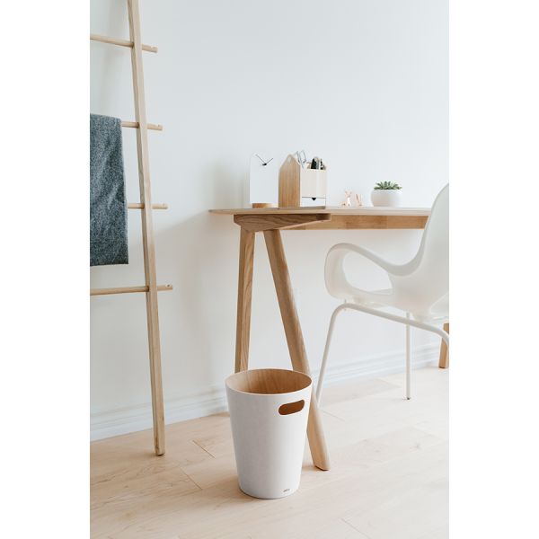 Корзина для мусора Woodrow белая-дерево, Umbra, изображение 3