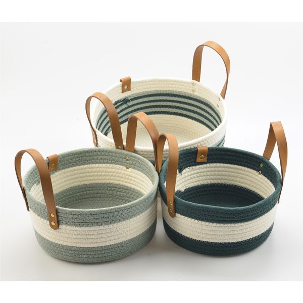 Корзина для хранения Helly 28х14 см, бежевая/зеленая, Bergenson Bjorn, изображение 2