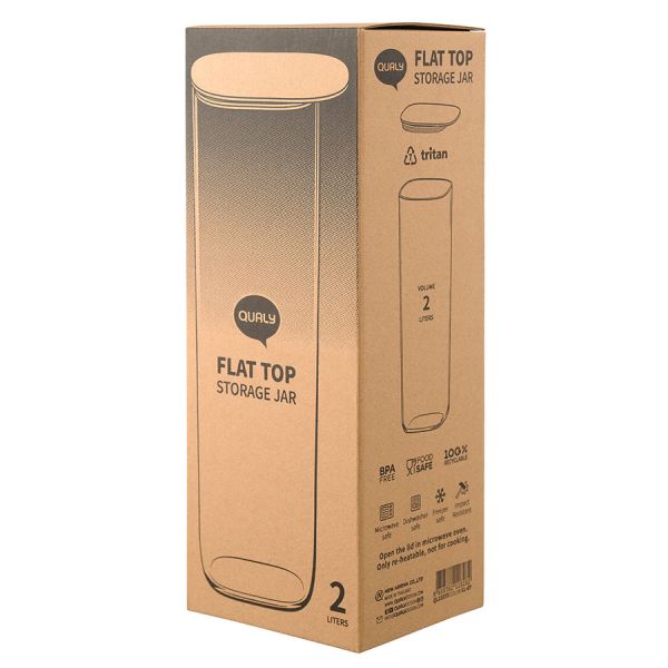 Контейнер для хранения с плоской крышкой, 2 л, серый, Qualy, изображение 8