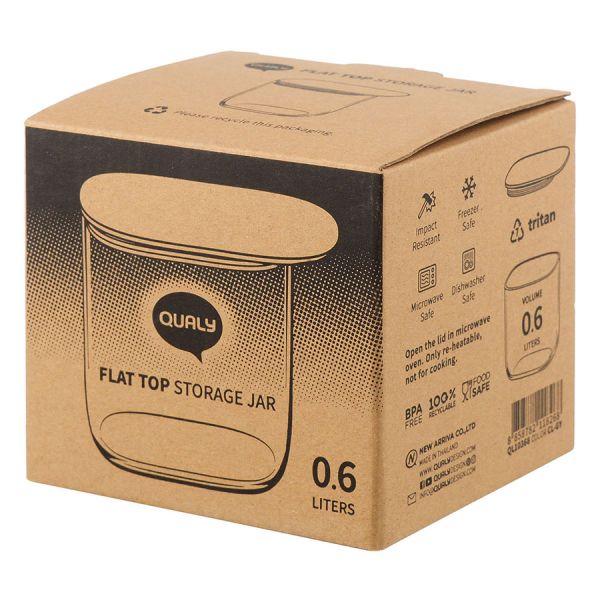 Контейнер для хранения с плоской крышкой, 600 мл, серый, Qualy, изображение 4