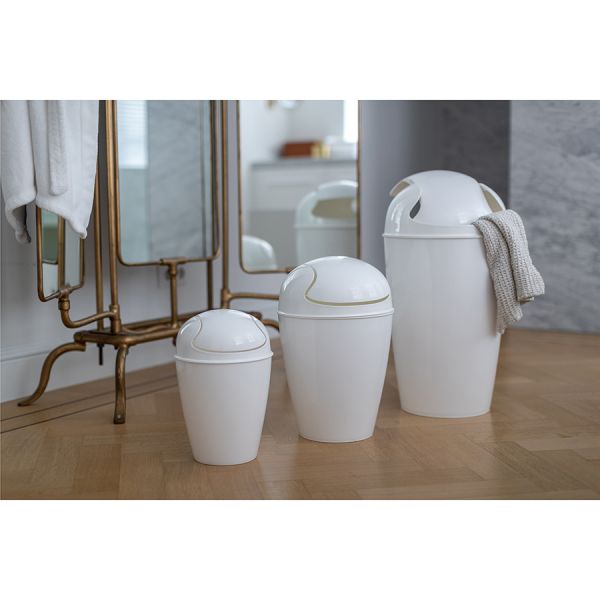 Корзина для мусора с крышкой Del, 12 л, Organic, молочная, Koziol, изображение 2