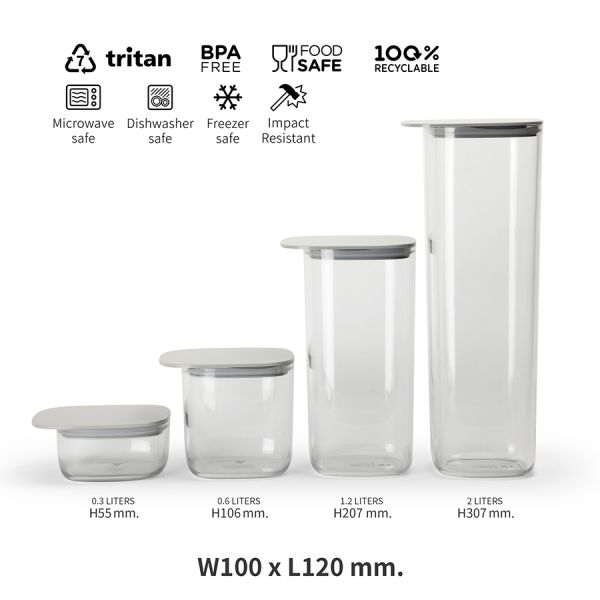 Контейнер для хранения с плоской крышкой, 300 мл, серый, Qualy, изображение 9