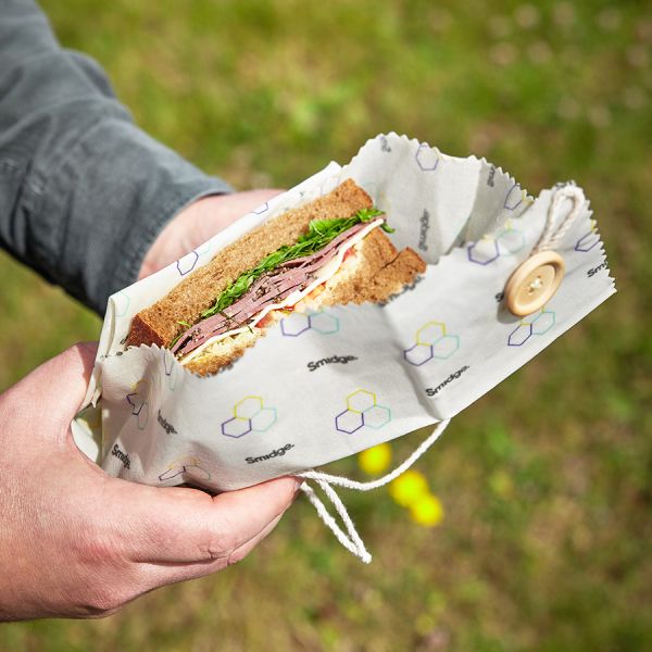 Обертка для сэндвича многоразовая Honeycomb 35х35 см, пчелиный воск, Smidge, изображение 2