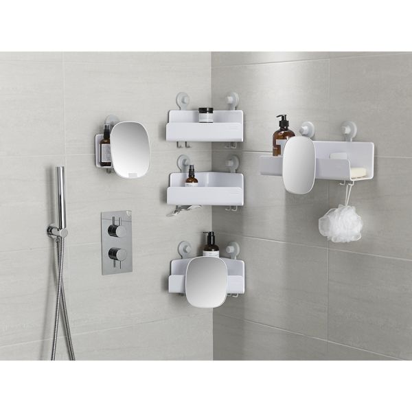 Органайзер для душа с зеркалом EasyStore, 40 см, белый, Joseph Joseph, изображение 3