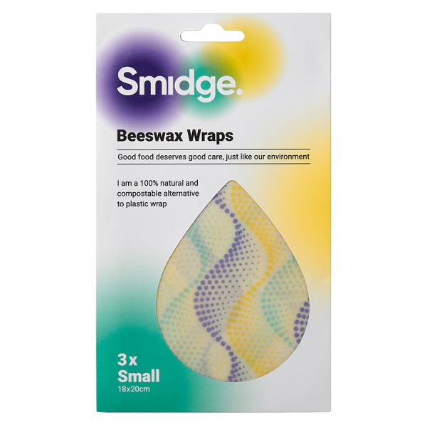 Набор из 3 многоразовых оберток Wave пчелиный воск, малый, Smidge, изображение 4