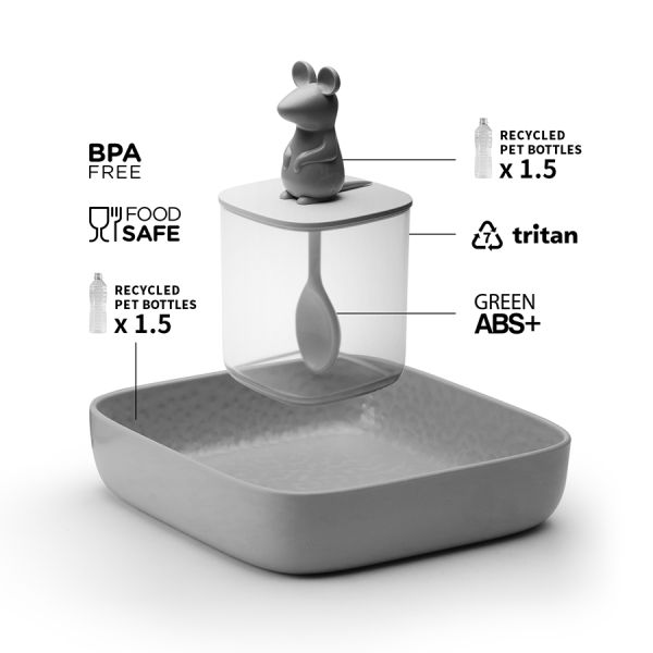 Набор банок для сыпучих продуктов Lucky Mouse Seasoning, 4 шт, Qualy, изображение 6