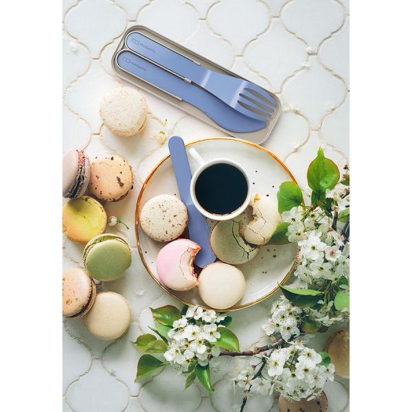 Набор из 3 столовых приборов в футляре MB Pocket, color bleu infinity, Monbento, изображение 2