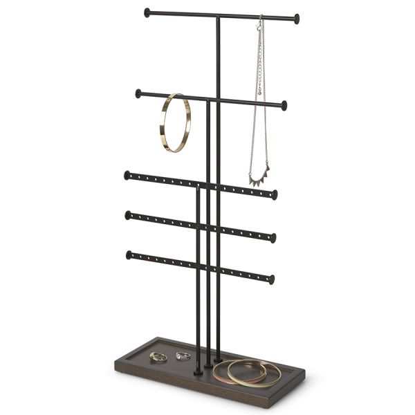 Органайзер для украшений Trigem, 5 ярусов, черный/орех, Umbra, изображение 3