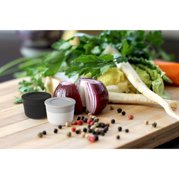 Набор из 2-х соусниц с крышками MB Temple, 20 мл, noir + coton, Monbento, изображение 3