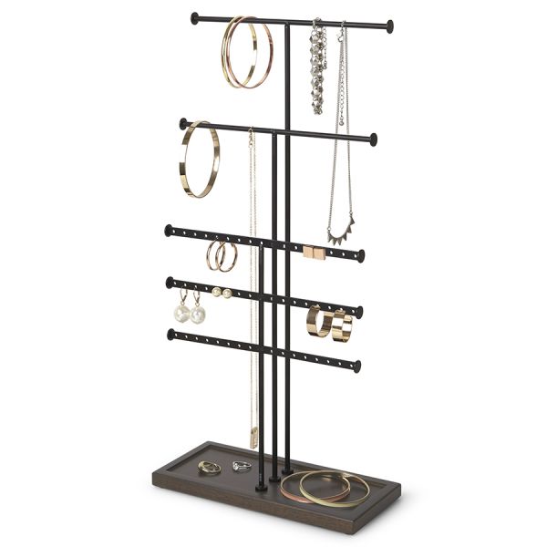 Органайзер для украшений Trigem, 5 ярусов, черный/орех, Umbra, изображение 4