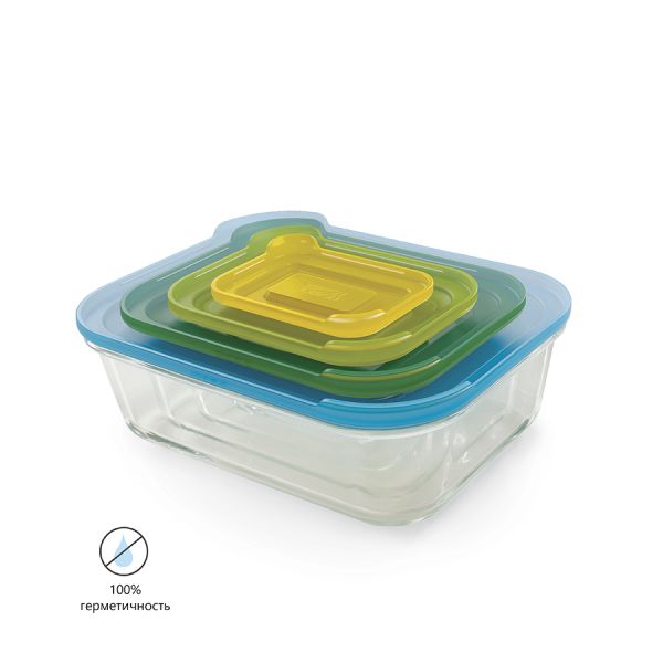 Набор из 4 контейнеров Nest стеклянный, Joseph Joseph, изображение 13