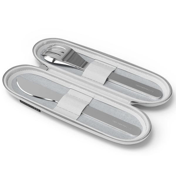 Набор из 3 столовых приборов в футляре MB Slim Nest, grey, Monbento, изображение 3