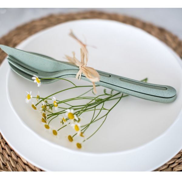 Набор столовых приборов Klikk, Organic, зеленый, 3 пред., Koziol, изображение 3