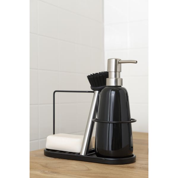 Органайзер с диспенсером для мыла Gunvor, 380 мл, черный, Smart Solutions, изображение 2