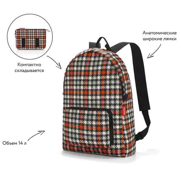 Рюкзак складной Mini maxi glencheck red, Reisenthel, изображение 6