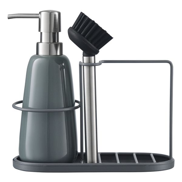Органайзер с диспенсером для мыла Gunvor, 380 мл, серый, Smart Solutions, изображение 5
