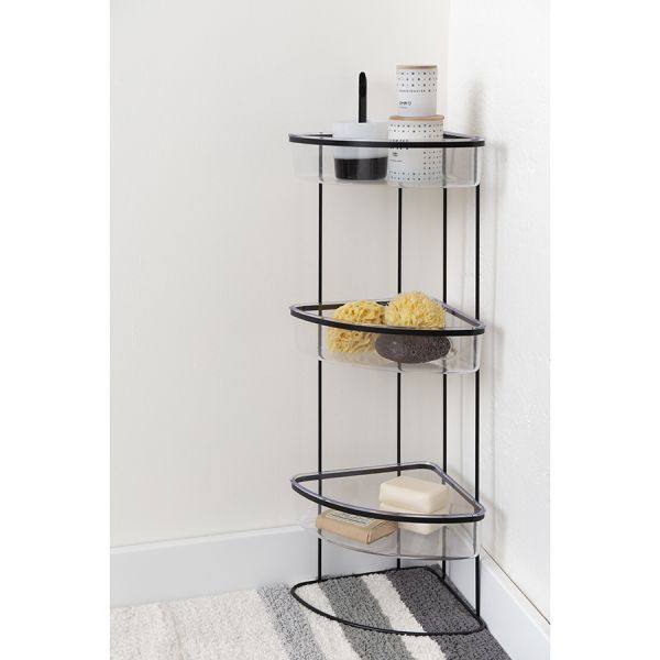 Полка напольная трехъярусная угловая Siv, черная, Bergenson Bjorn Bath, изображение 2
