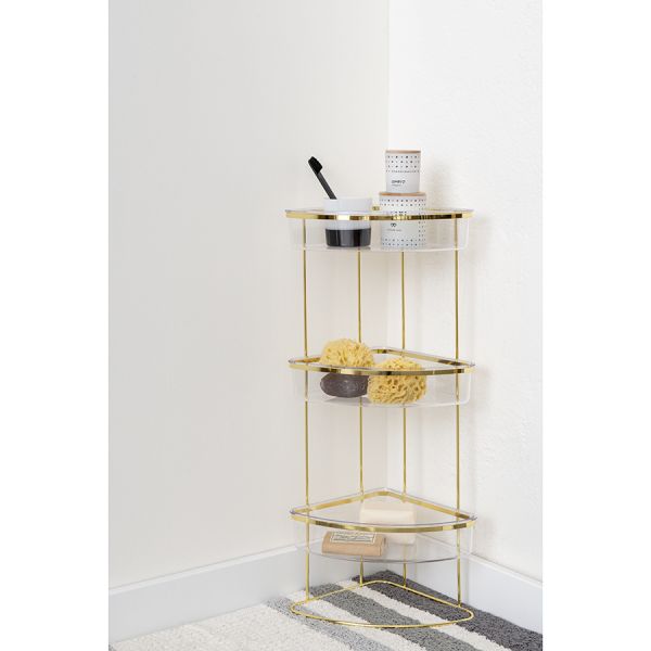 Полка напольная трехъярусная угловая Siv, золотистая, Bergenson Bjorn Bath, изображение 8