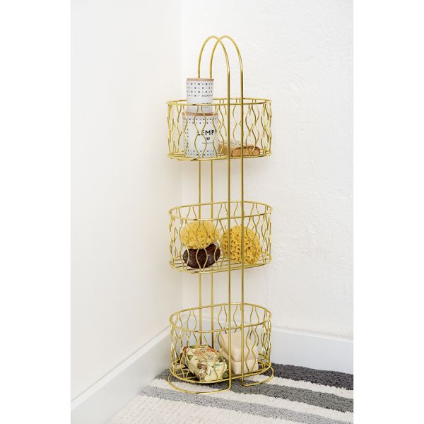 Полка для ванной напольная Stig, золотистая, Bergenson Bjorn Bath, изображение 2