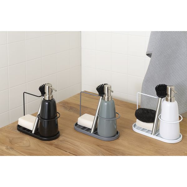 Органайзер с диспенсером для мыла Gunvor, 380 мл, серый, Smart Solutions, изображение 4