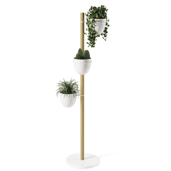 Подставка для растений Floristand, белая/натуральное дерево, 3 горшка, Umbra, изображение 8