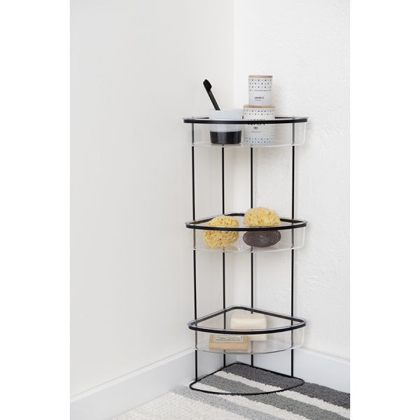 Полка напольная трехъярусная угловая Siv, черная, Bergenson Bjorn Bath, изображение 3