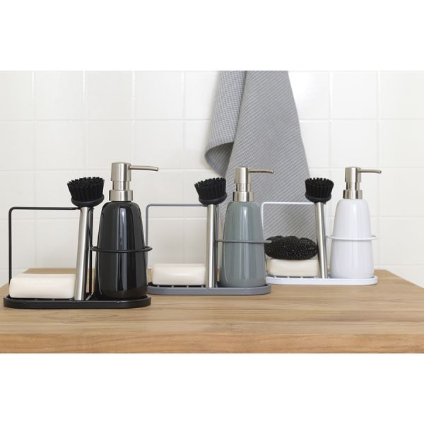 Органайзер с диспенсером для мыла Gunvor, 380 мл, черный, Smart Solutions, изображение 3