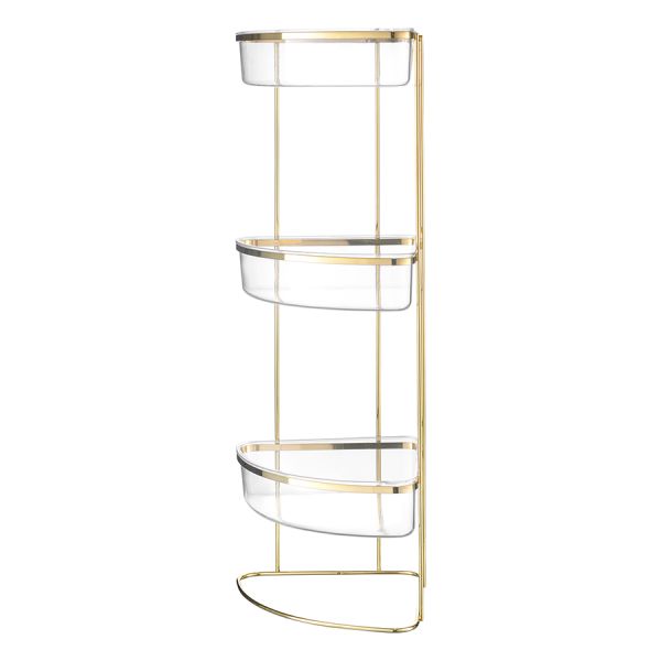Полка напольная трехъярусная угловая Siv, золотистая, Bergenson Bjorn Bath, изображение 5