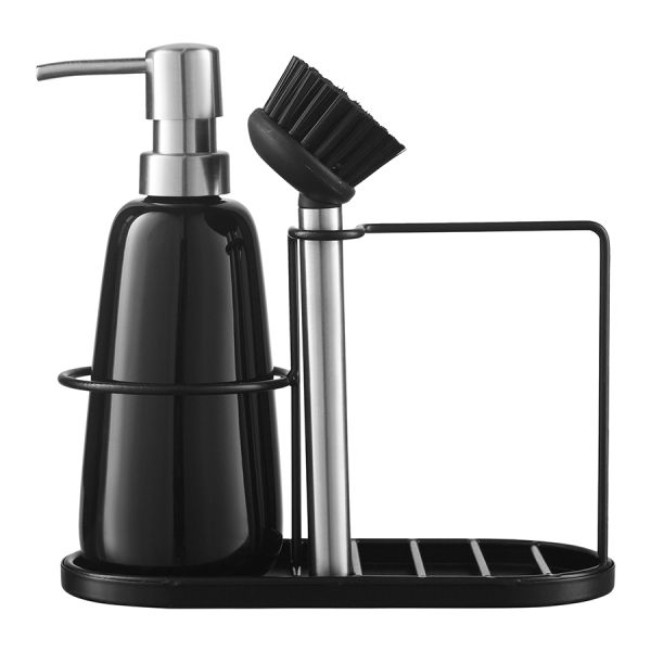 Органайзер с диспенсером для мыла Gunvor, 380 мл, черный, Smart Solutions, изображение 5