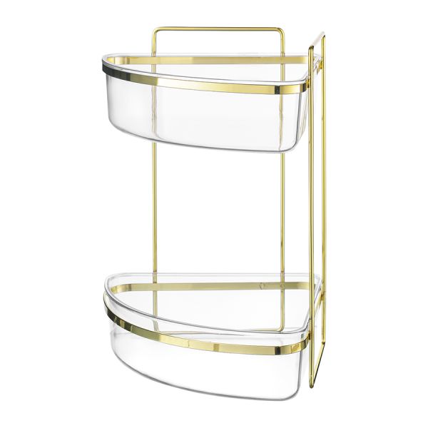 Полка для душа настенная двухъярусная угловая Siv, золотистая, Bergenson Bjorn Bath, изображение 3