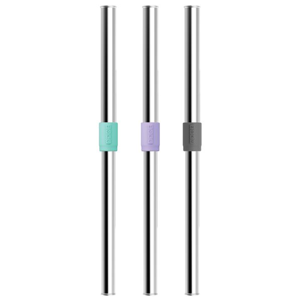 Соломинка из нержавеющей стали Jumbo в футляре, мятная, Zoku, изображение 7