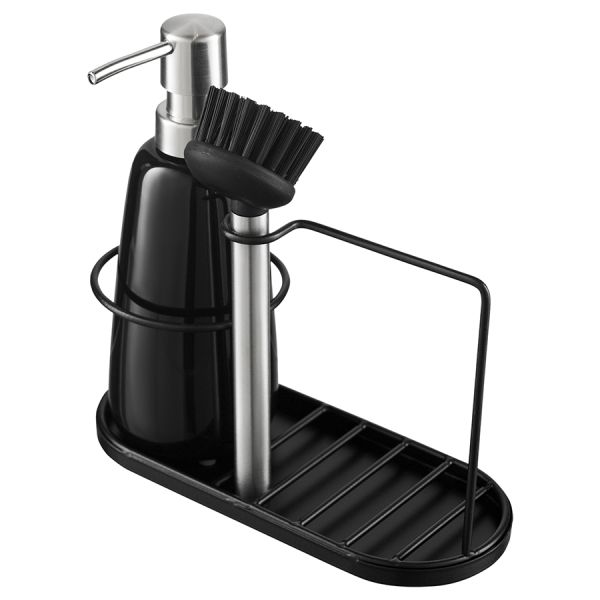 Органайзер с диспенсером для мыла Gunvor, 380 мл, черный, Smart Solutions, изображение 6