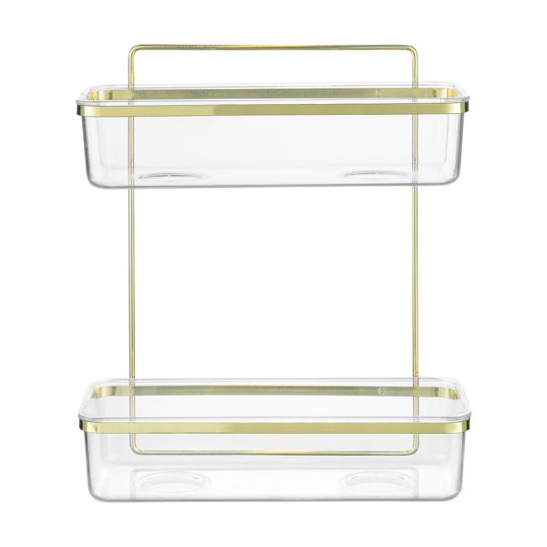 Полка для душа настенная двухъярусная Siv, золотистая, Bergenson Bjorn Bath, изображение 6