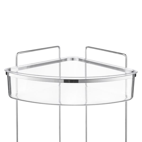 Полка для душа настенная двухъярусная угловая Siv, хром, Bergenson Bjorn Bath, изображение 5