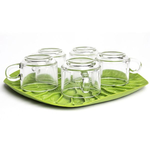 Сушилка-поднос Lotus зеленая, Qualy, изображение 2