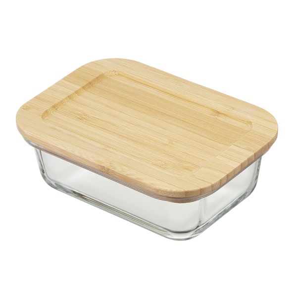 Набор стеклянных прямоугольных контейнеров с бамбуковыми крышками, 3 шт., Smart Solutions, изображение 3