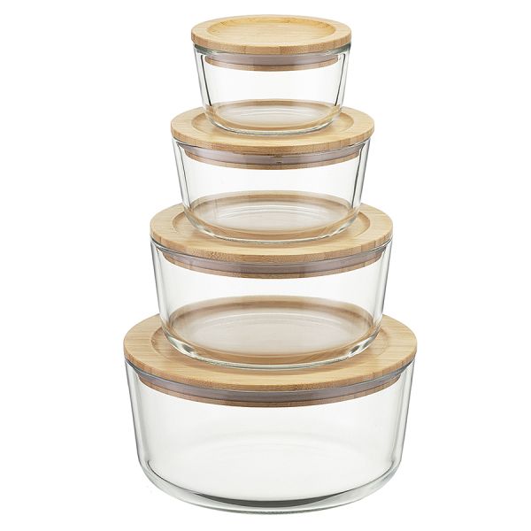 Контейнер стеклянный с бамбуковой крышкой, 240 мл, Smart Solutions, изображение 4