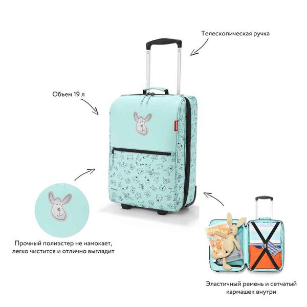 Чемодан детский Trolley XS cats and dogs mint, Reisenthel, изображение 6