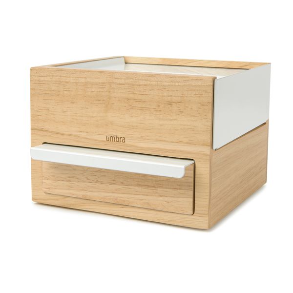 Шкатулка для украшений Stowit Mini белая-дерево, Umbra, изображение 11