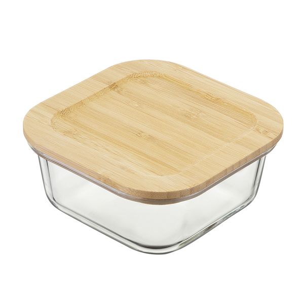 Набор стеклянных квадратных контейнеров с бамбуковыми крышками, 3 шт., Smart Solutions, изображение 7
