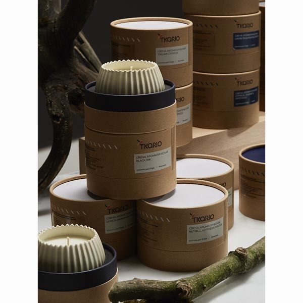 Свеча ароматическая Black Ink из коллекции Edge, бежевый, 30 ч, Tkano, изображение 5