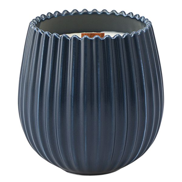 Свеча ароматическая с деревянным фитилём Cypress, Jasmine & Patchouli из коллекции Edge, синий, 60 ч, Tkano, изображение 2