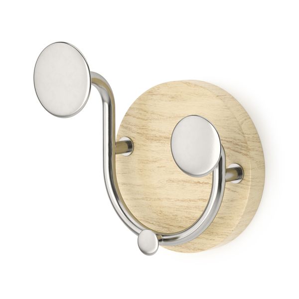 Вешалка настенная Melody, 2 крючка, натуральное дерево/никель, UMBRA